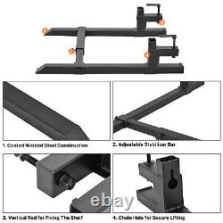 1500lb 43 Tractor Clamp on Pallet Fork WithStabilizer Bar Skid Steer Loader Heavy