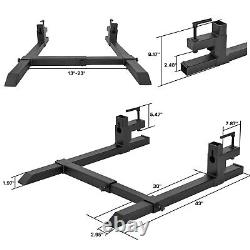 1500lb 43 Tractor Clamp on Pallet Fork WithStabilizer Bar Skid Steer Loader Heavy