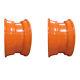 (2) Orange Steel 8.25 X 16.5 Wheel Rims 8 Lug Fits Bobcat Skid Steer Loader