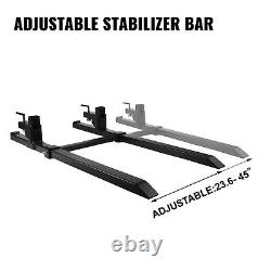 2000lbs Clamp on Pallet Forks Adjustable Stabilizer Bar for Loader Skid Steer