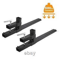 2PCS Clamp On Pallet Forks For Loader Bucket Skid Steer Tractor Heavy Duty Clips