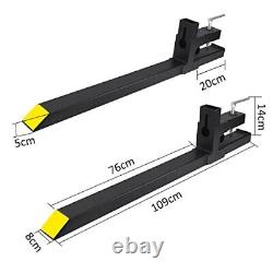 2PCS Clamp On Pallet Forks For Loader Bucket Skid Steer Tractor Heavy Duty Clips