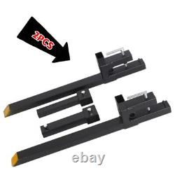 2PCS For Farm Tractor Loader Bucket Skid Steer Clamp On Pallet Forks 1500lbs