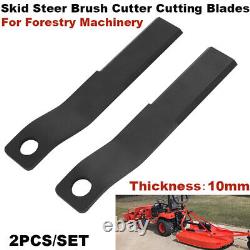 2X 10MM Skid Steer Brush Cutter Cutting Blades Replacement For AGT-RC72/EXRC54