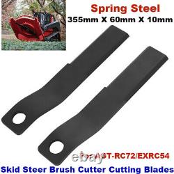 2X 10MM Skid Steer Brush Cutter Cutting Blades Replacement For AGT-RC72/EXRC54