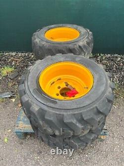 4x 12-16.5 JCB Wheel Rim & Tyre £1200+vat Skidsteer wheeled loader solideal T25