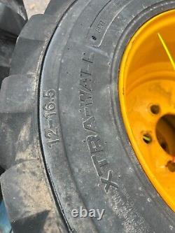 4x 12-16.5 JCB Wheel Rim & Tyre £1200+vat Skidsteer wheeled loader solideal T25