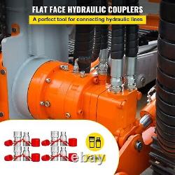 4x 3/4 NPT Pair Hydraulic Flat Face Quick Coupler Skid Steer Bobcat ISO16028