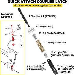 9829733 Quick Attach Coupler Latch for New Holland & Case Skid Steer Loader