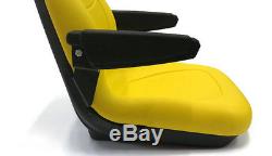 Black HIGH BACK SEAT with ARM RESTS for Skid Steer Loader 70 125 240 7775 8875
