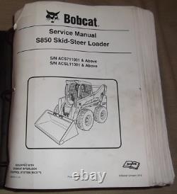 Bobcat S850 Skid Steer Loader Service Shop Repair Workshop Manual