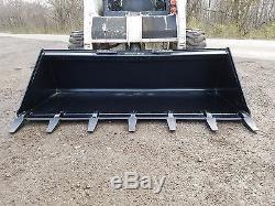 Brand New 66 Tooth Bucket Powder Coated For Skid Steer Loader Free Shipping