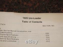 Case 1825 Uni-loader Skid Steer Shop Repair Service Manual Oem Original