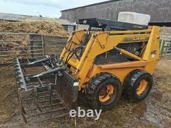 Case 1845 Skid Steer Loader With Bucket, Brush And Grab