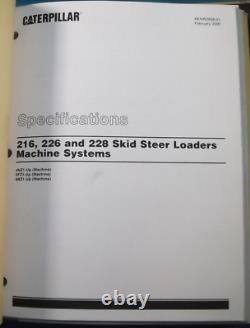 Cat Caterpillar 216 226 Skid Steer Loader Service Shop Repair Manual Book