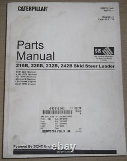Cat Caterpillar 216b 226b 232b 242b Skid Steer Loader Parts Manual Bxm Mjh Rll