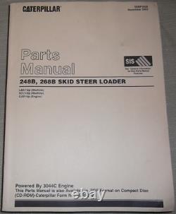 Cat Caterpillar 248b 268b Skid Steer Loader Parts Manual Book S/n Lba Scl
