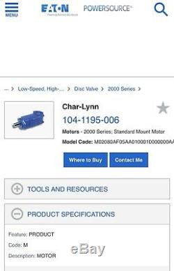 Char-Lynn/Eaton Mod#104-1195-006 Hyd Disc Valve Motor. Brand New In Factory Box
