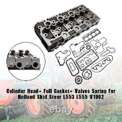 Complete Cylinder Head+Gasket Kit For Kubota V1902 Holland Skid Steer L555 L553