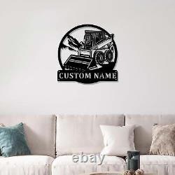 Custom Skid Steer Loader Metal Wall Art, Personalized Skid Steer Loader Name Sig