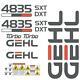 Gehl 4835 Sxt Dxt Skid Steer Loader, Laminated, Repro Decals Sticker Set Kit