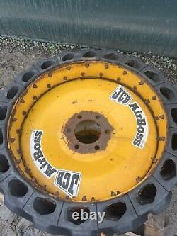 JCB Solid Wheel Rim Tyre £300+vat Skidsteer Loader Airboss 10x16.5 6 Stud