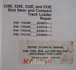 John Deere 328e 329e 333e Skid Steer Technical Service Shop Repair Manual Book