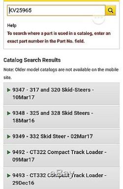 John Deere OEM part # KV25965 wiring harness skid steer 8 button control 325 328
