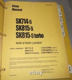 Komatsu Sk714-5 Sk815-5 Skid Steer Loader Service Shop Repair Book Manual