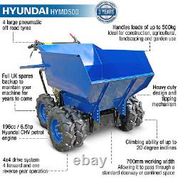 Mini Dumper Power Barrow PayLoad 500kg Load Petrol 196cc 4 Wheel Drive Hyundai