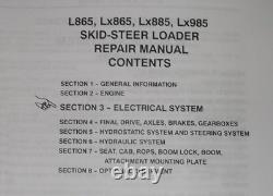 NEW HOLLAND L865 Lx865 Lx885 SKID STEER SERVICE SHOP REPAIR WORKSHOP MANUAL