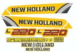 New Holland L220 Skid Steer Loader Decals / Adhesives / Stickers Complete Set