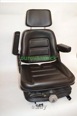 New Low Profile Suspension Seat With Armrest Dozer Backhoe Tractor Skidsteer