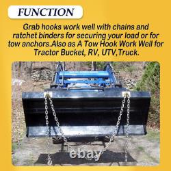 Tiewards 2x 3/8 Bolt On Grab Chain Hooks For Skid Steer Loader Tractor Bucket
