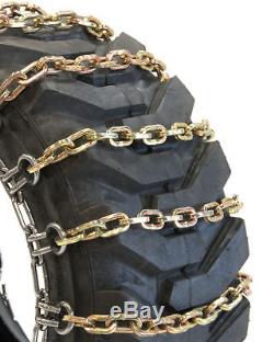 Titan Chain Skid Steer / Loader Square 2-Link Spacing Tire Chains fits 265/70R