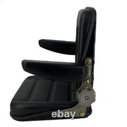 Universal Waterpoof Black Compact Tractor Seat with Arms Fits Kubota Skid Steer