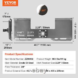 VEVOR 3/8 Skid Steer Attachment Plate Quick Attachment with 2.28 Receiver