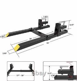 2PCS Pince Sur Fourches à Palettes 1500lbs Pour Chargeur de Tracteur Agricole Godet Skid Steer UK