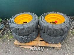 4x 10-16.5 JCB Roue et pneu £1200 + TVA Chargeuse à roues Skidsteer solideal T26