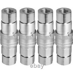 4x Accouplements rapides plats hydrauliques de type NPT 3/4 pouce pour chargeuse compacte Bobcat ISO16028