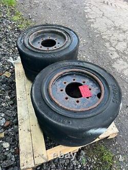 4x Roue pleine Bobcat pneu £450+ TVA Chargeuse Skidsteer 7.00-15 T10 8 goujons Sunbear