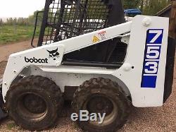 Bobcat 753 Mini Chargeuse Fourches Godet Low Hours 500 KG Lift