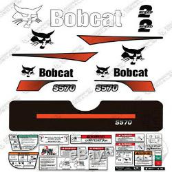 Bobcat S570 Compact Chargeuse Sur Chenilles Decal Kit Skid Steer (courbé Stripes)