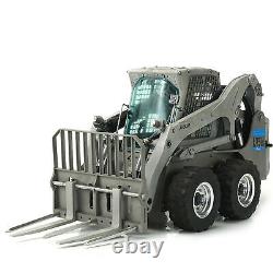 Chargeur à direction skid Bobcat avec fourche métallique pour voiture RC hydraulique d'ingénierie à l'échelle 1/14