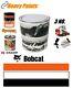 Chargeuse Compacte Bobcat Avec Cabine Blanche Et Capot Moteur Noir, Peinture émail Orange En Pots De 1 Litre