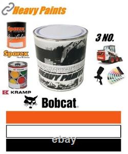 Chargeuse compacte Bobcat avec cabine blanche et capot moteur noir, peinture émail orange en pots de 1 litre