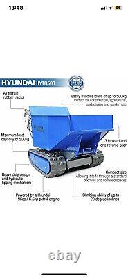 Hyundai HYTD500 196cc Mini Dumper à chenilles 500kg de charge utile Power Barrow SANS TVA