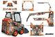 Kit Graphique Decal Wrap Bobcat Skidsteer Mini Chargeur Mini Chargeur Amortissent Orng