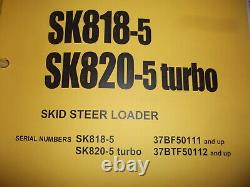 Komatsu Sk818-5 / Turbo Skid Steer Service Loader Carnet Manuel De Réparation