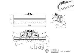 Lame de bulldozer en métal LESU verte pour chargeuse compacte hydraulique RC 1/14